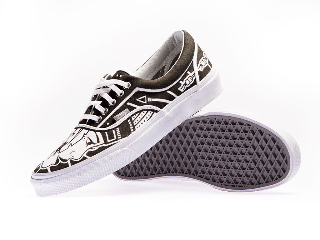 custom black and white vans