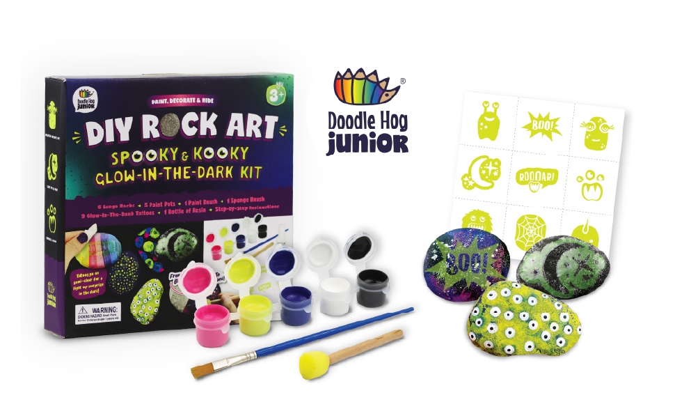 Doodle Hog glow in The Dark Rock Painting Kit for Kids - Arts and