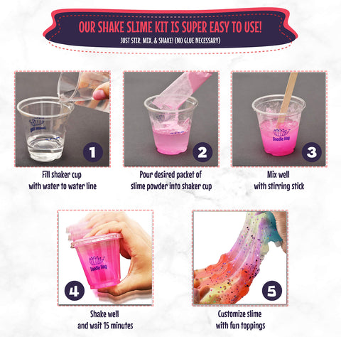 No Glue Shake Slime Kit For Girls And Boys Everything You Need For 10 Kinds Of Shaker Slime No Mess Just Add Water Mix And Shake Includes Fun