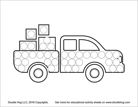 Free Download Cars Trains And Trucks Dot Worksheets Doodle Hog