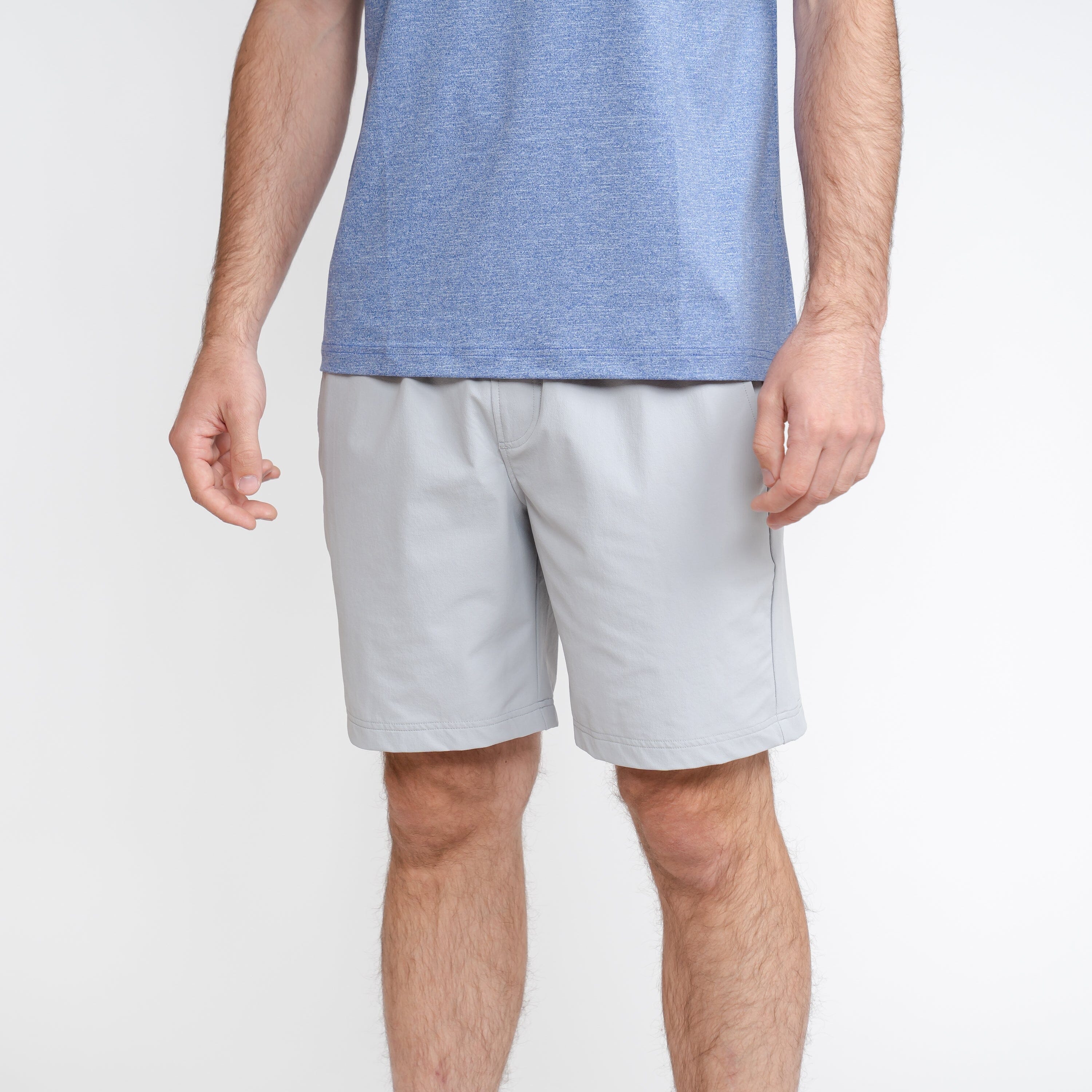 Everyday Stretch Shorts with a Comfortable Built-In Liner - Denim Style-  Grey