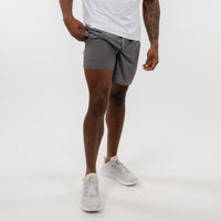 Grit Gym Short | The Haste Heather - Thunder Grey/Charcoal Grey