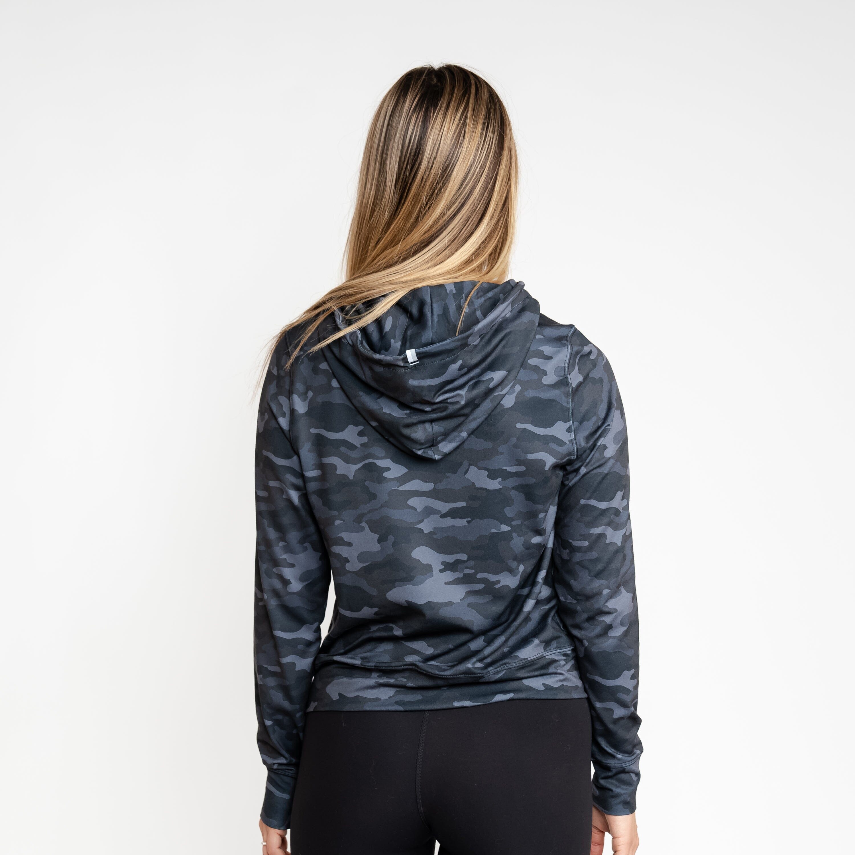 Tempo Performance Hoodie, Plyo Camo - Midnight Black