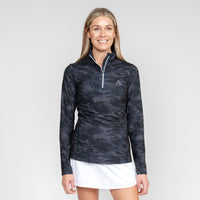 The Plyo Camo Performance Q-Zip | The Plyo Camo - Midnight Black