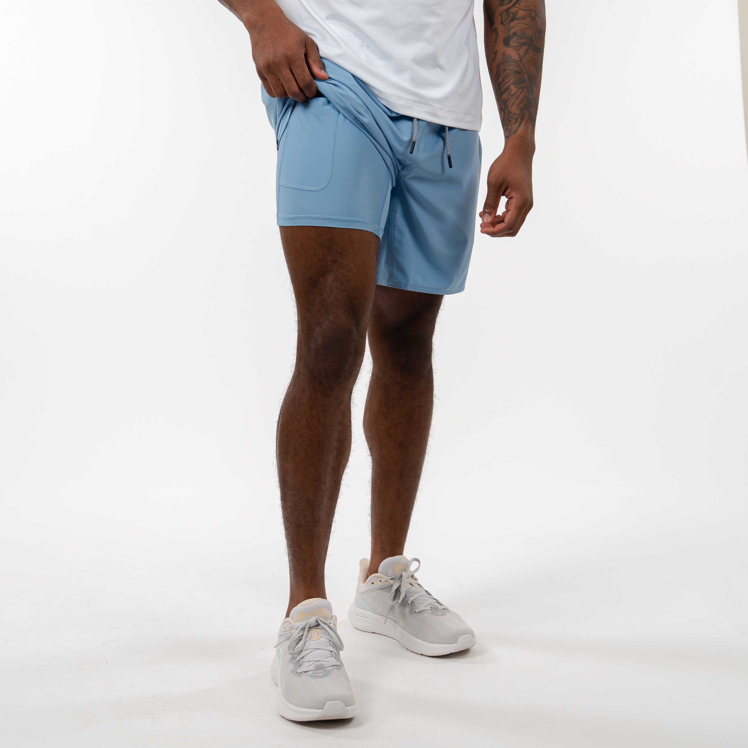 Grit Gym Short | Solid - Stone Blue