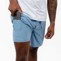 Grit Gym Short | Solid - Stone Blue