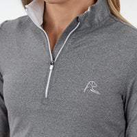 The Heather Performance Q-Zip | Heather - Graphite Grey/White