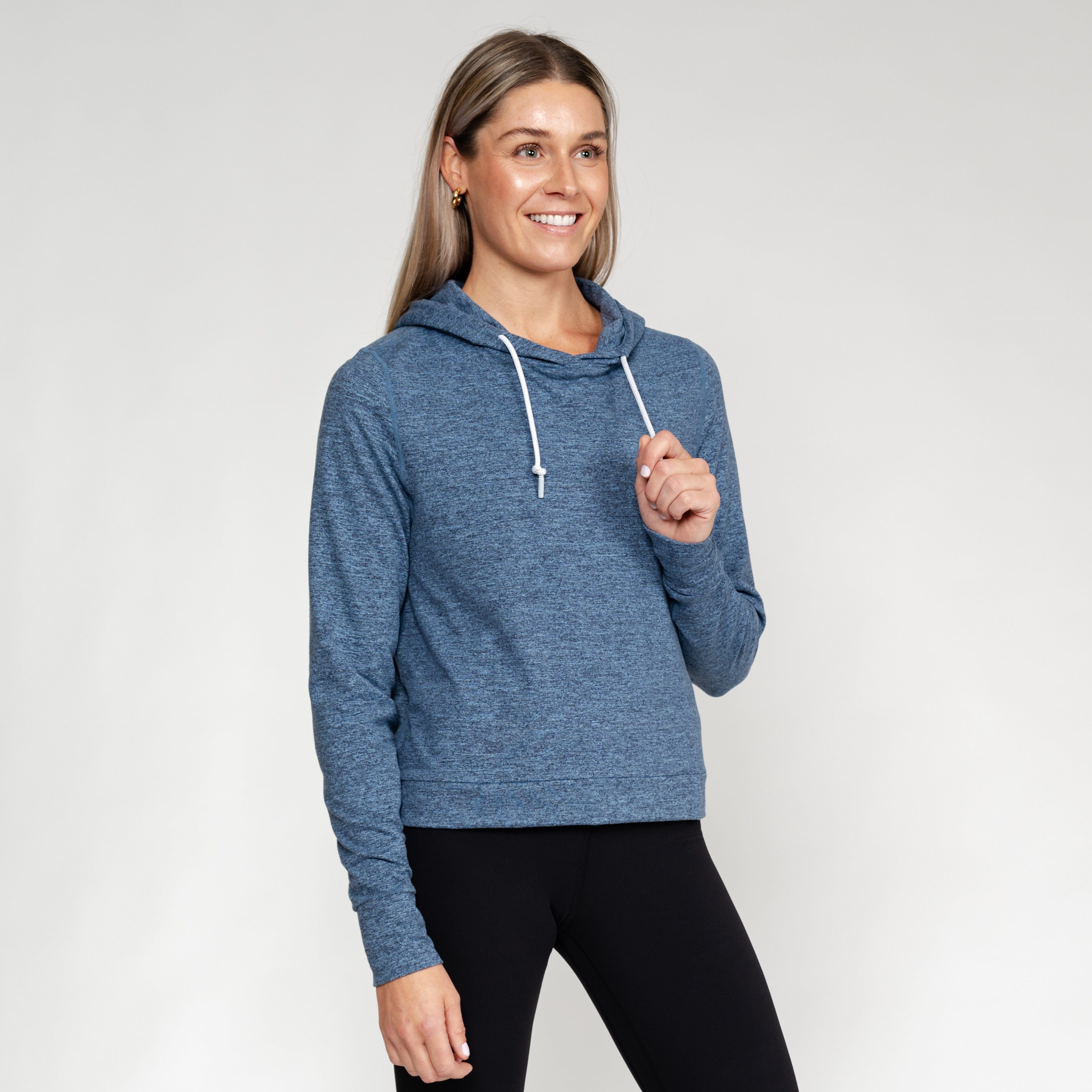 Tempo Performance Hoodie | Heather - Zone Blue/Fleet Navy