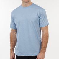 Blitz Tech Tee | Heather - Ice Pick Blue/White