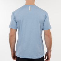 Blitz Tech Tee | Heather - Ice Pick Blue/White