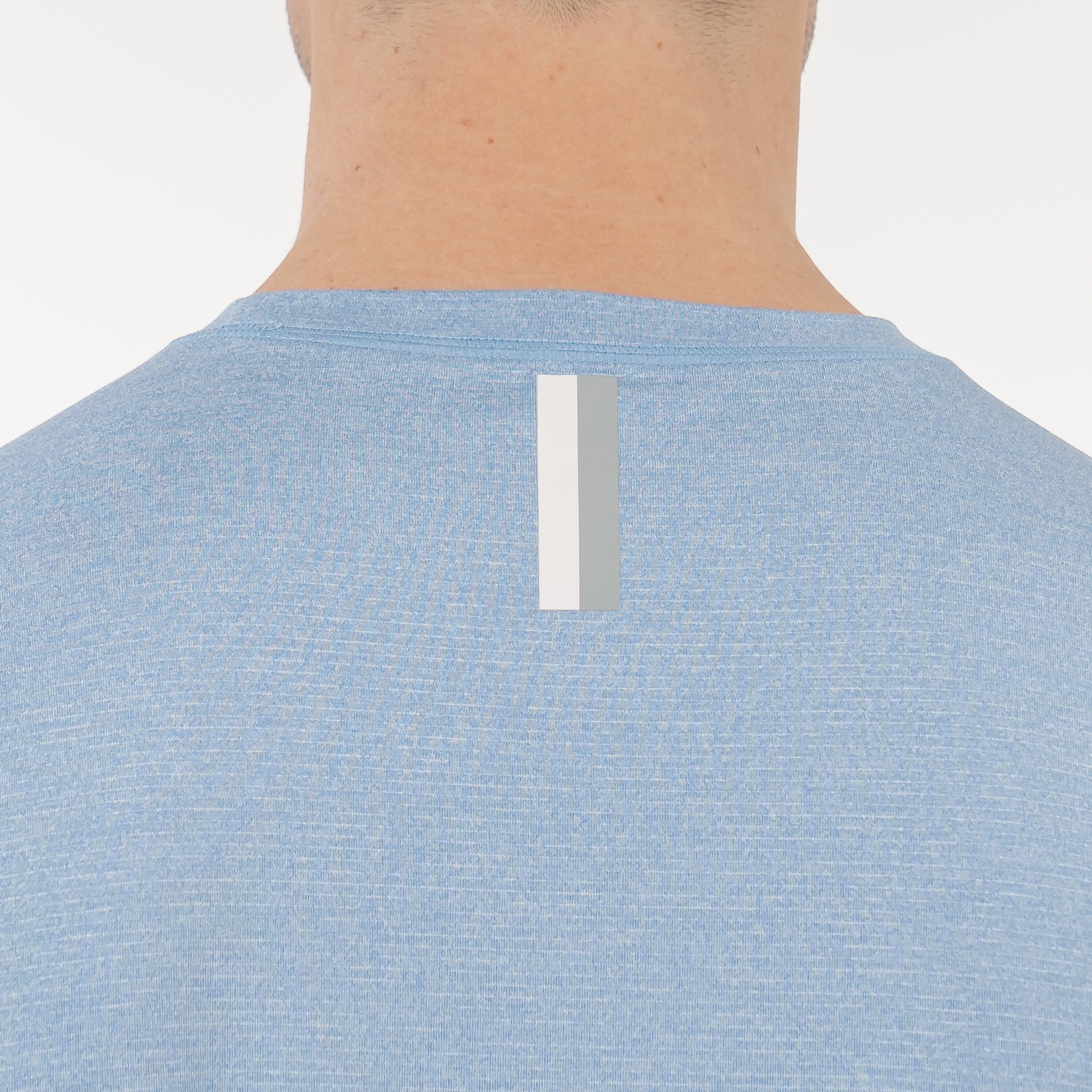 Blitz Tech Tee | Heather - Ice Pick Blue/White