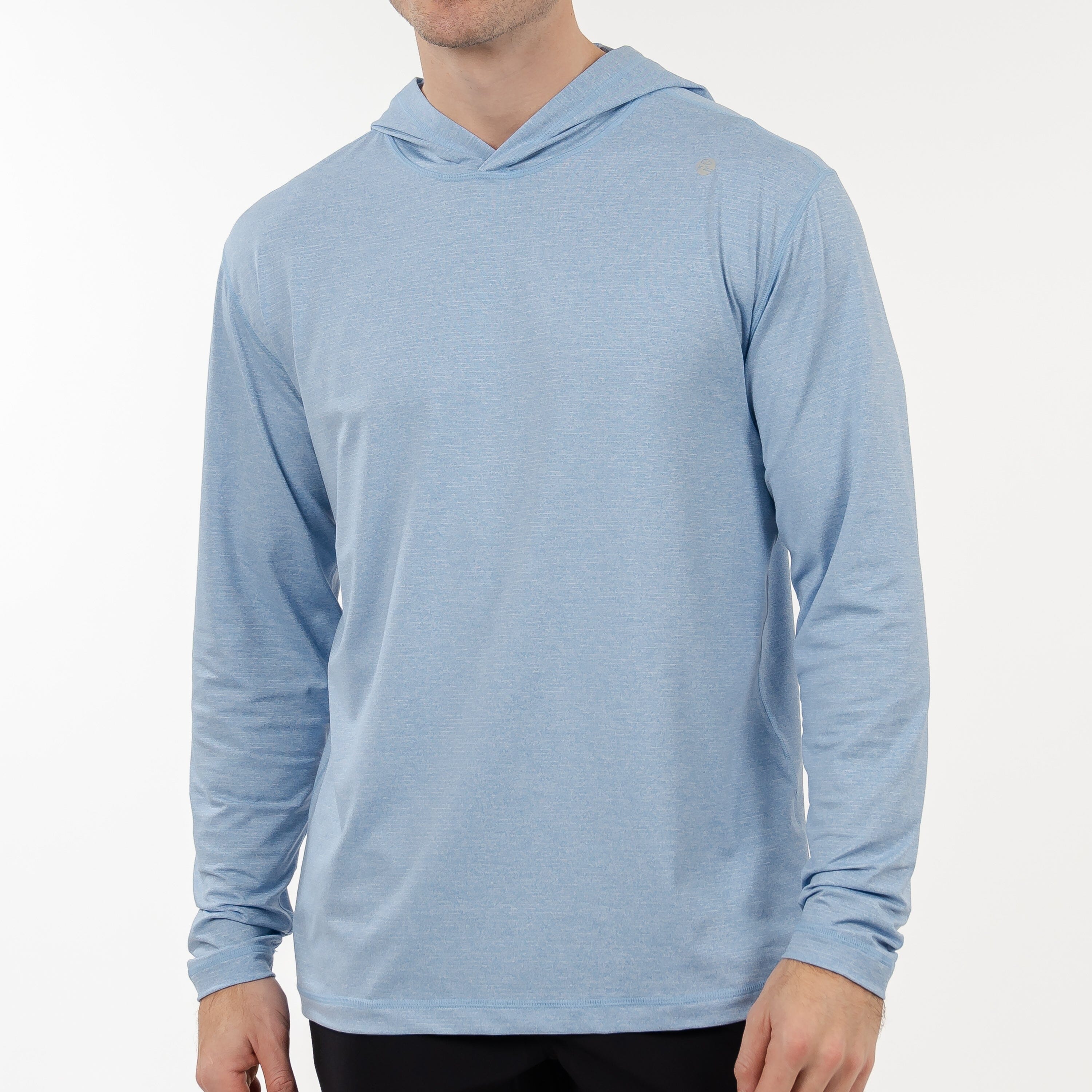 Blitz Tech Hoodie | Heather - Ice Pick Blue/White