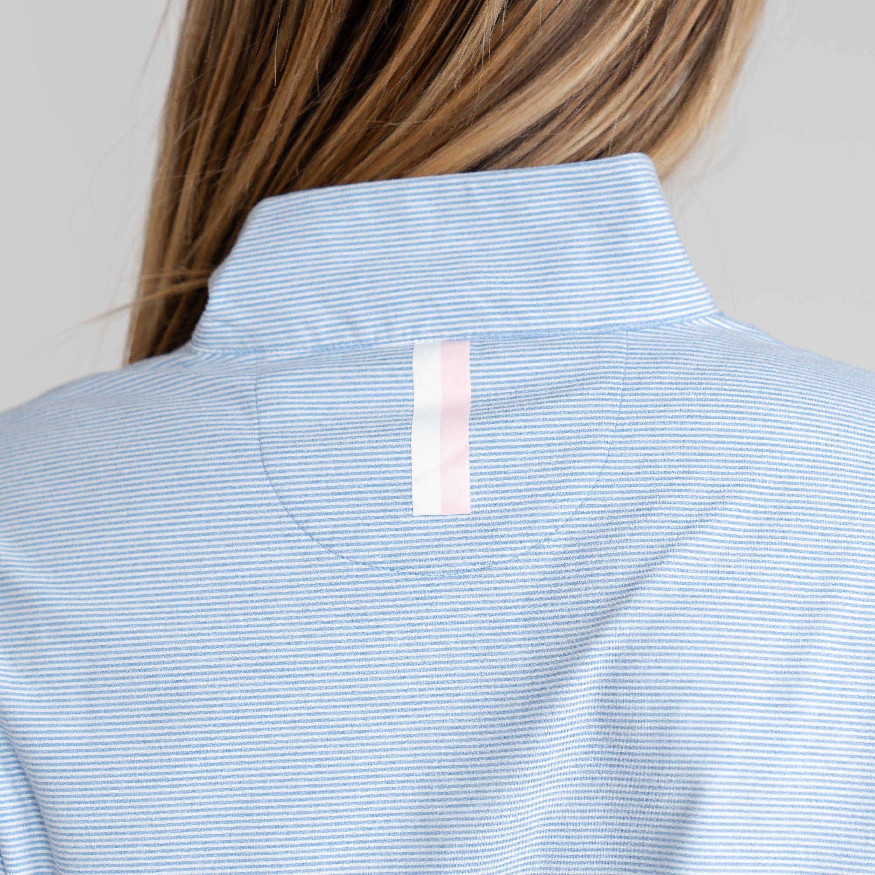 LINSI - Striped Long-Sleeve Polo Shirt