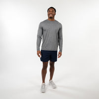 Blitz Tech Long Sleeve Tee | Heather - Middie Grey/White