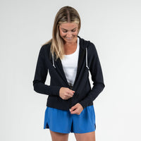 Tempo Performance Full-Zip Hoodie | Solid - Midnight Black