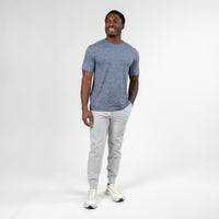 Tailwind Performance Tee | Heather - Slate Blue/White