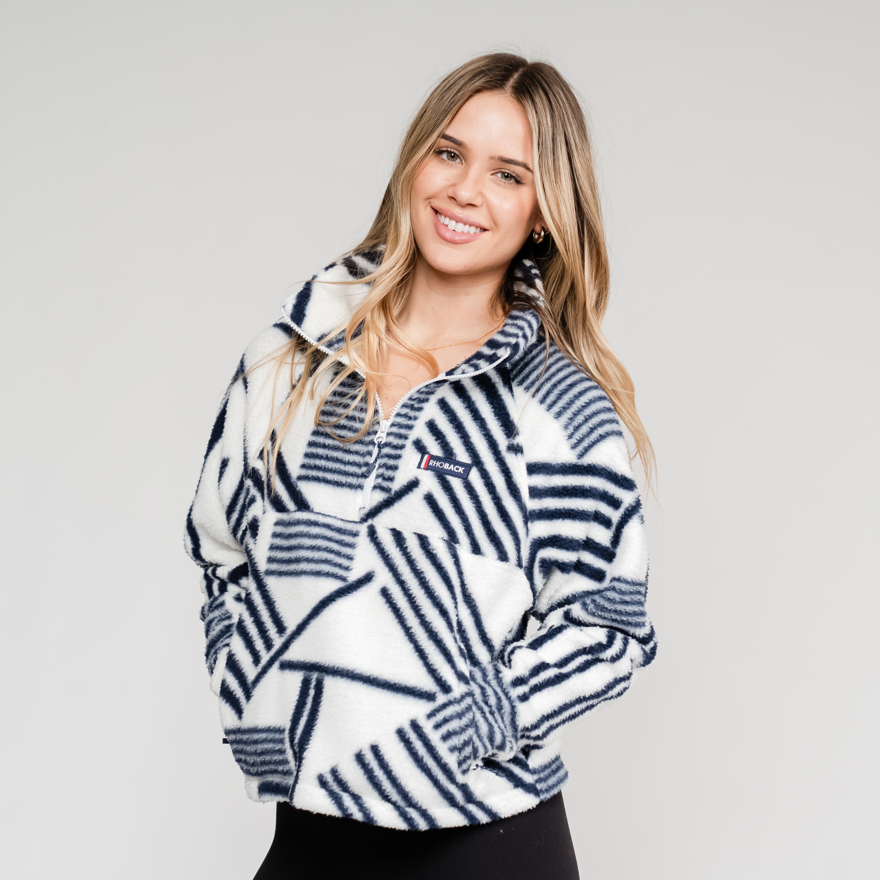 Rivanna Fleece Pullover | Mogul - White/Fleet Navy