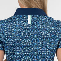 The Passiflora Performance Polo | The Passiflora - Admiral Navy/Mint Green