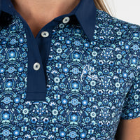 The Passiflora Performance Polo | The Passiflora - Admiral Navy/Mint Green