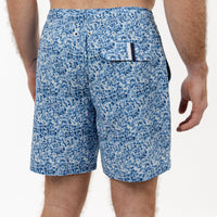 Medley Swim Trunk | The Pool Camo - White/Shoal Blue