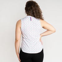 Prickly Pear Sleeveless Zip | The Prickly Pear - White