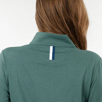 The Heather Performance Q-Zip | Heather - Basil Green/Fern Green