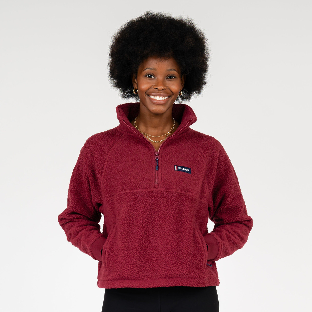 Rivanna Fleece Pullover | Solid - Burgundy | Rhoback