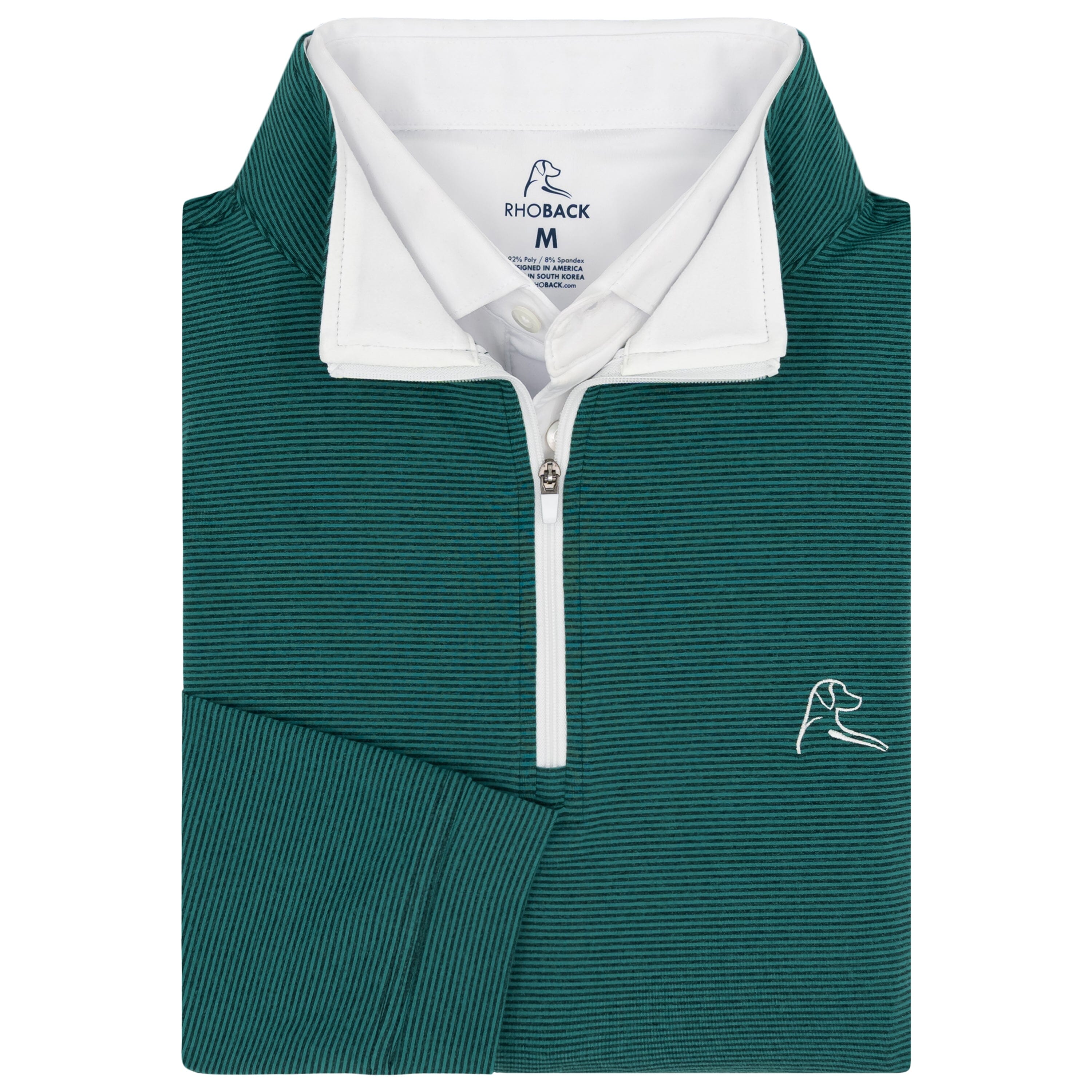 Riva Heather Stripe Performance Q-Zip | The Riva Heather Stripe - Ponderosa Green/Leaf Green