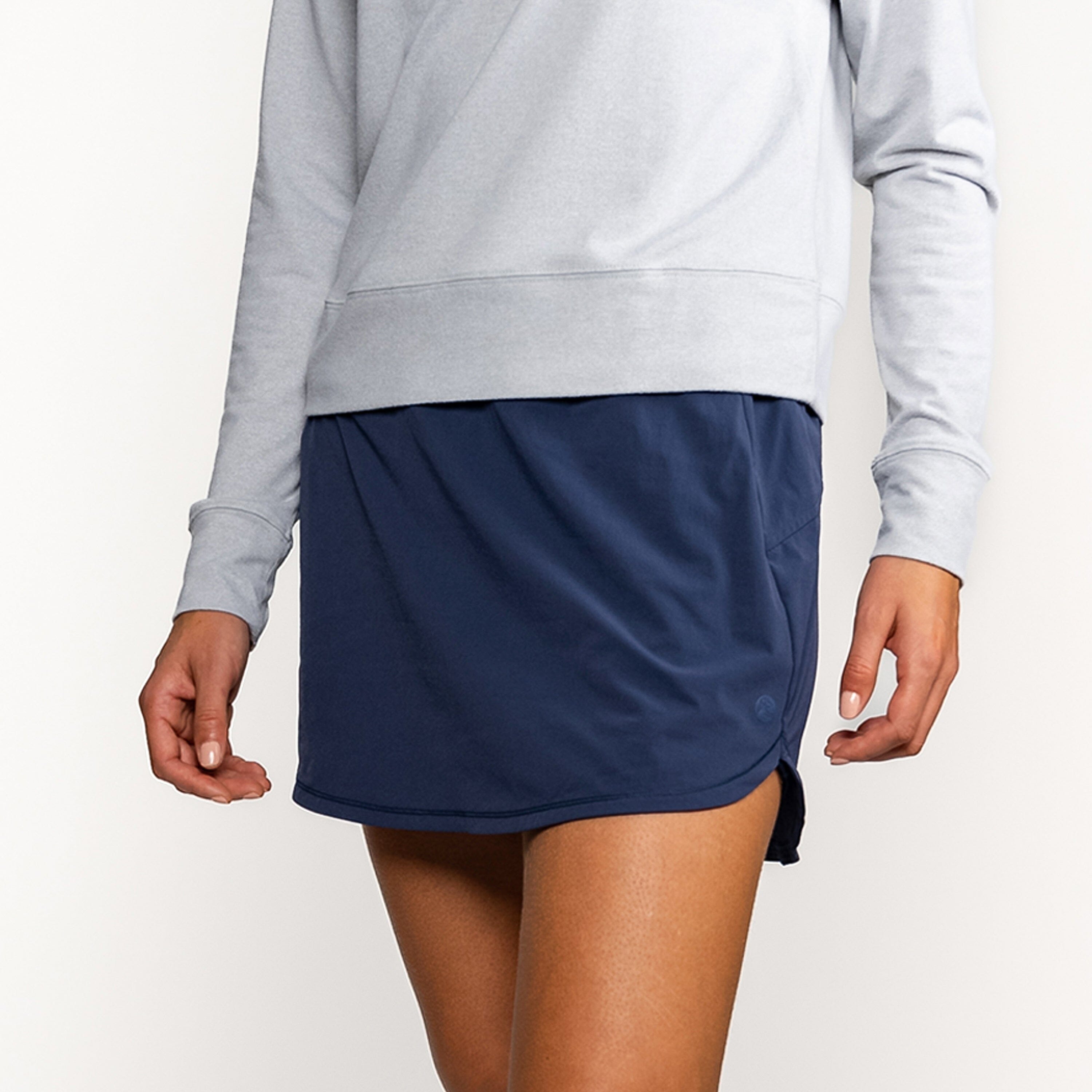 Steffi Active Skort | Solid - Fleet Navy