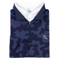 Ruck Camo Jacquard Performance Q-Zip | The Ruck Camo - Fleet Navy/Slate Blue