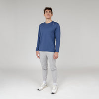 Blitz Tech Long Sleeve Tee | Heather - Deep Navy/Short Stop Blue