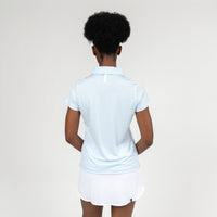 The Crispy Stripe Performance Polo | The Crispy Stripe - Pale Blue/White