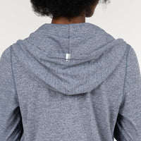 Tempo Performance Full-Zip Hoodie | Heather - Steel Grey/White