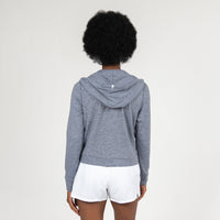 Tempo Performance Full-Zip Hoodie | Heather - Steel Grey/White