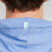 Hesi Performance Hoodie | Heather - Bunker Blue/White - Mint Green