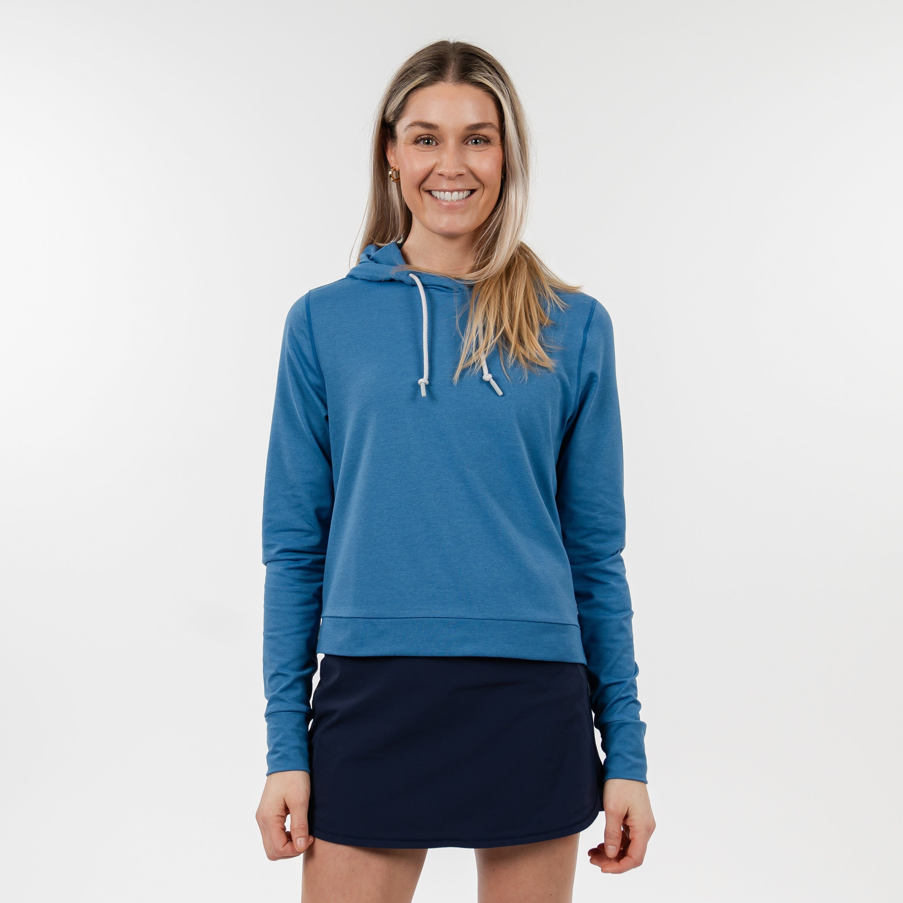 Tempo Performance Hoodie | Heather - Stone Blue/Vintage Blue