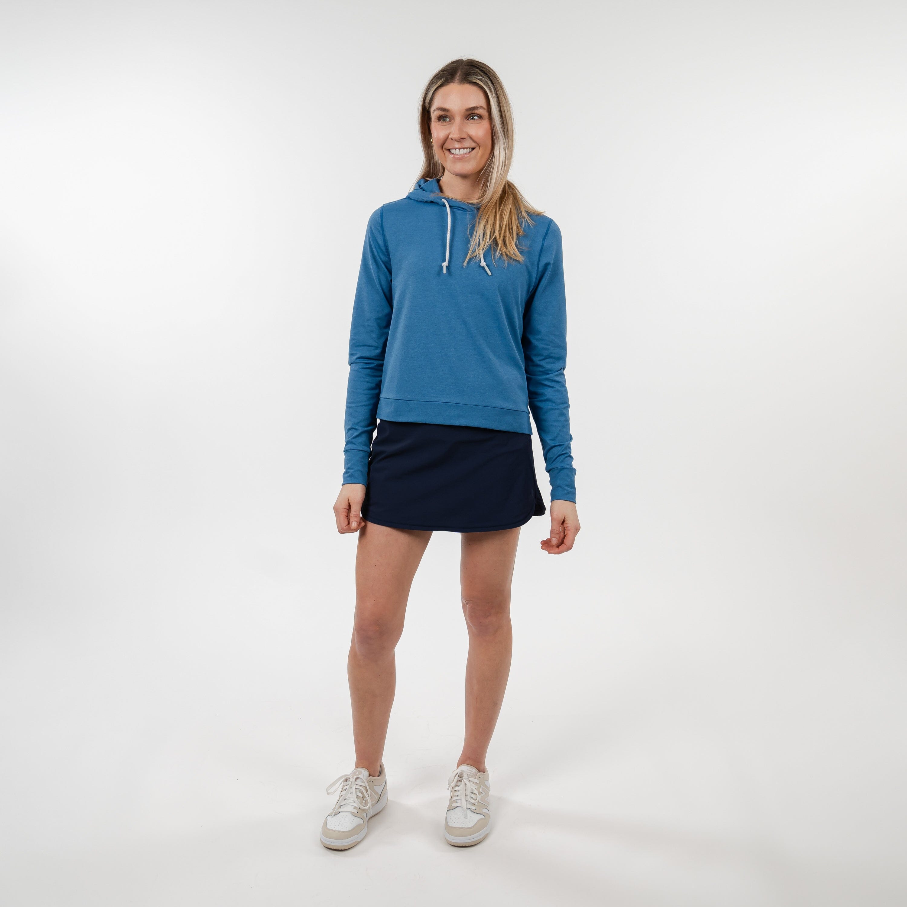 Tempo Performance Hoodie | Heather - Stone Blue/Vintage Blue