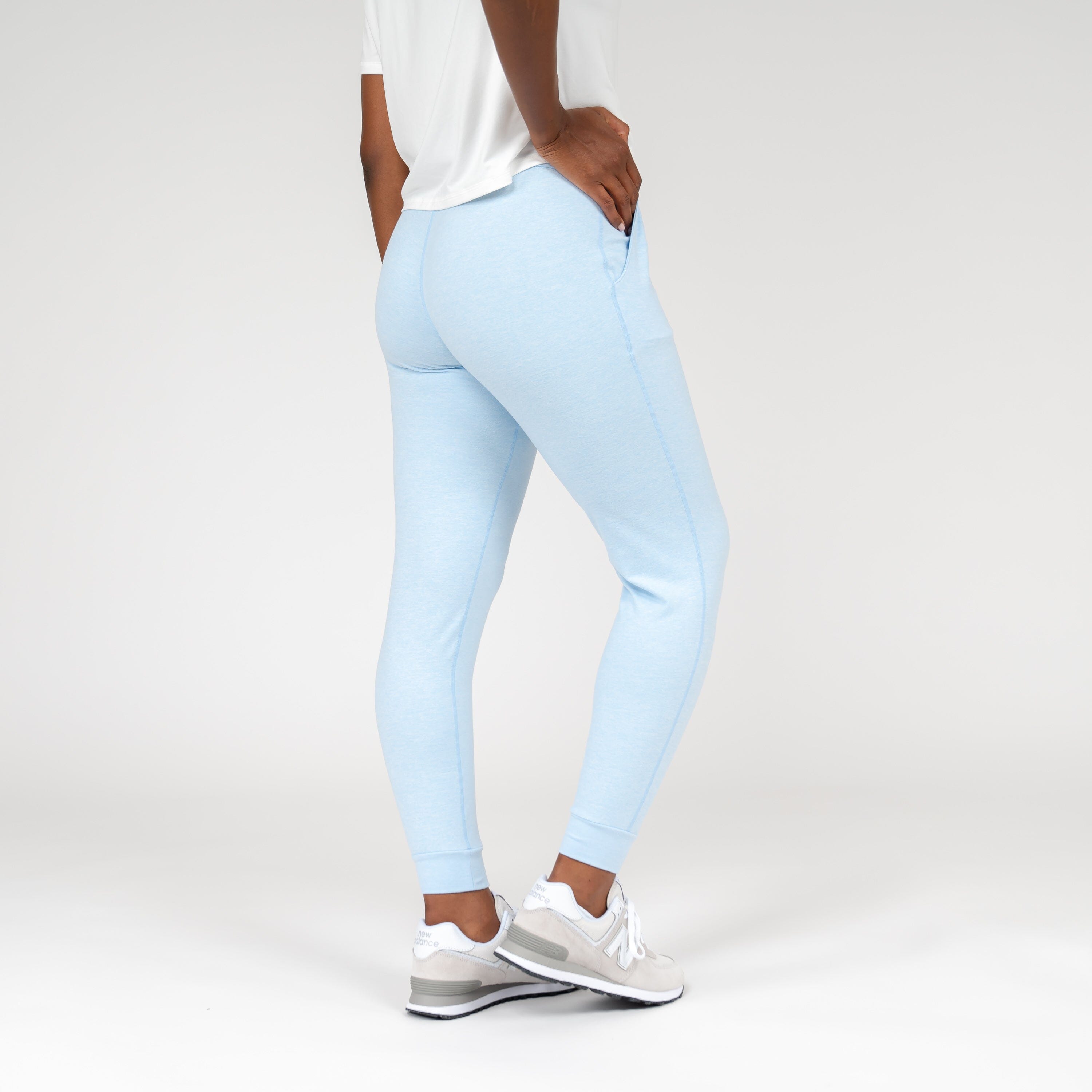 Tempo Performance Jogger, Heather - Baby Blue/White