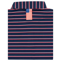 The Old Glory Stripe | Performance Polo | The Old Glory Stripe - Fleet Navy/Classic Red/White