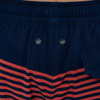 Medley Swim Trunk | The Wave Runners - Admiral Navy/Sorbet Red