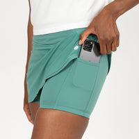 Steffi Active Skort | Solid - Willow Green