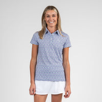 Wisteria Performance Polo | The Wisteria - White/Dark Violet