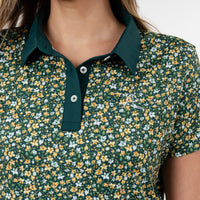 The Yellow Jasmine Performance Polo | The Yellow Jasmine - Ponderosa Green/Maize Yellow