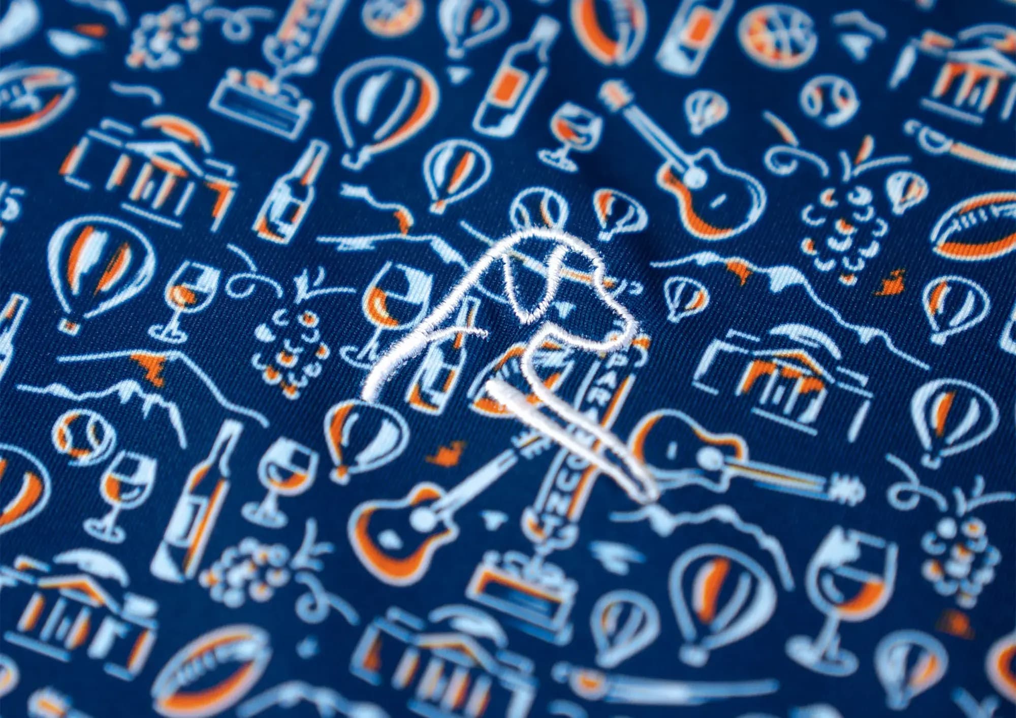 The C'ville polo print pattern.