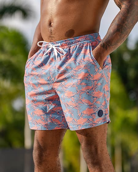 Men wearing the Looper Delta Short in Fleet Navy