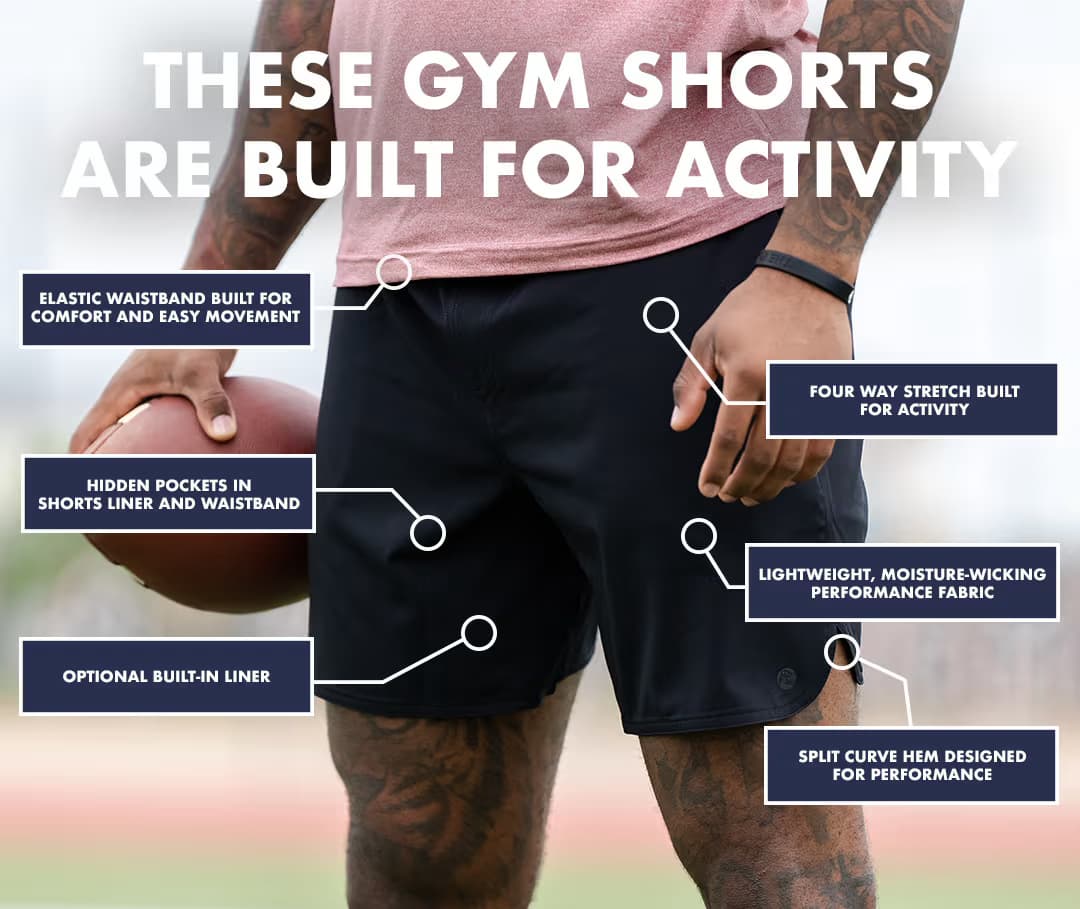 These gym shorts are built for activity.