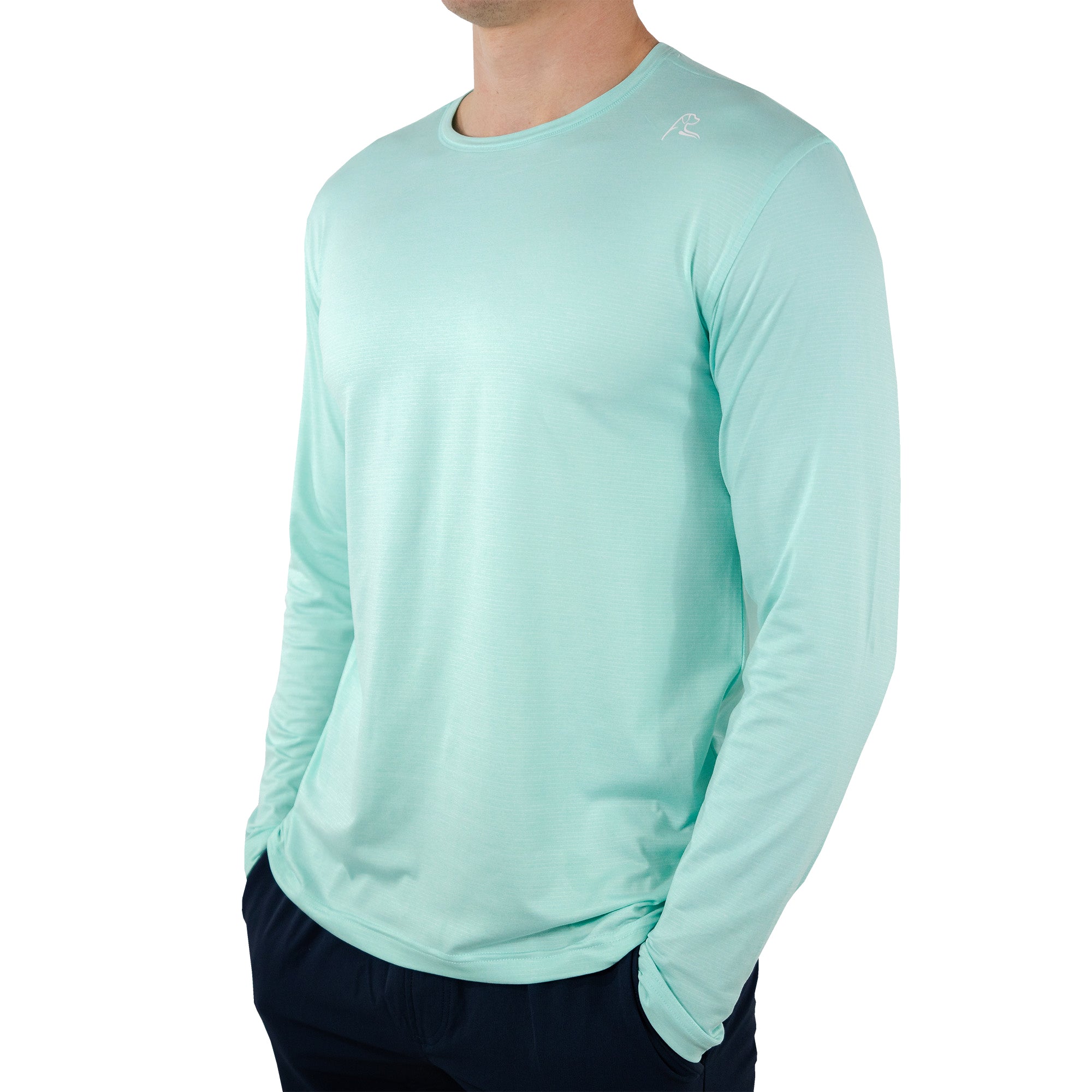 Blitz Tech Long Sleeve Tee | Heather - Mint Green/White