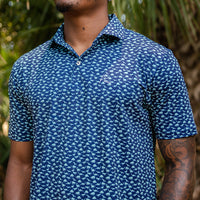 The Dino | Performance Polo | The Dino - Admiral Navy/Mint Green