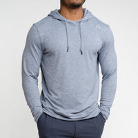 Hesi Performance Hoodie | Heather - Steel Grey/White