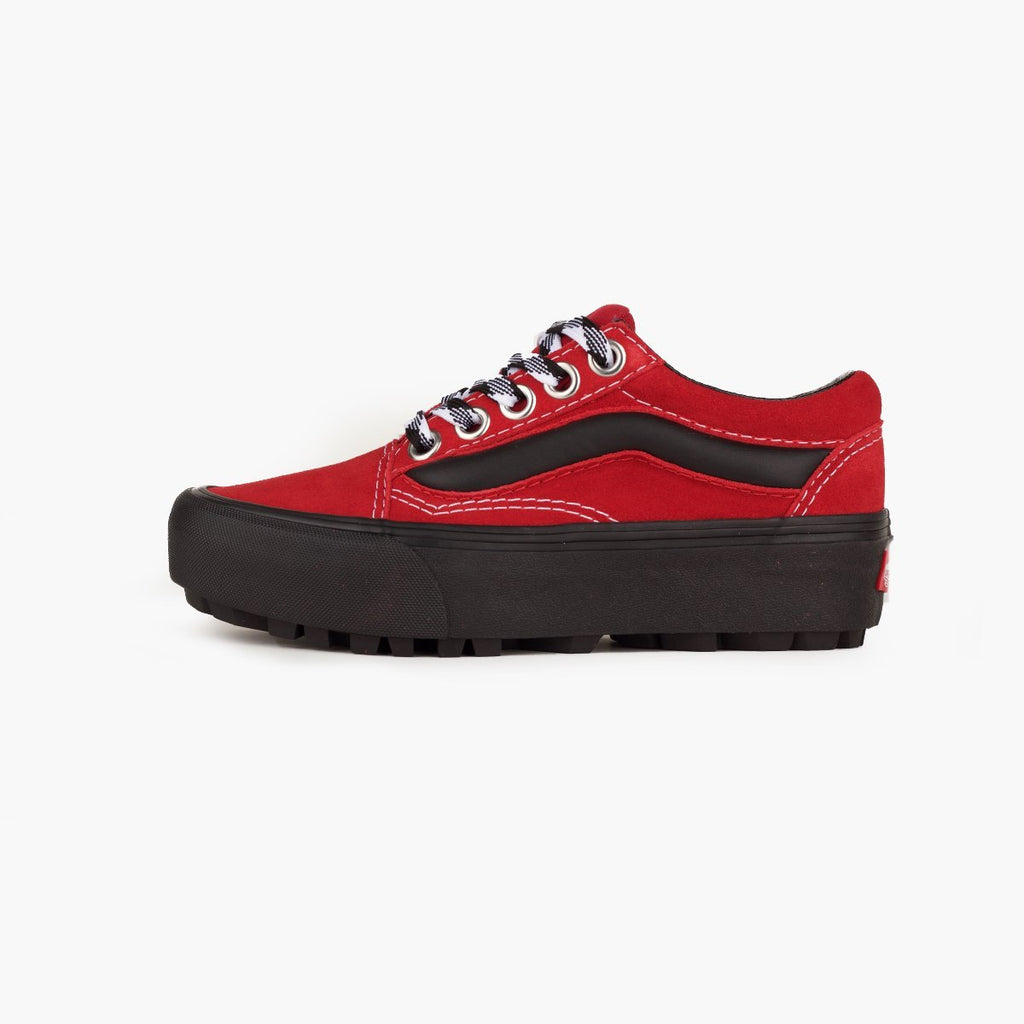 red old skool platform vans